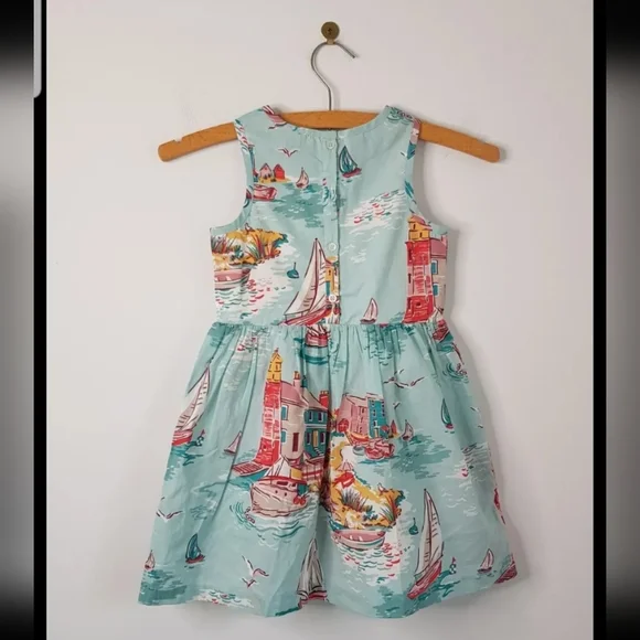 Cath Kidston Venice Boat Dress UK 3-4 Blue Sleeveless Party Occasion - Picture 2 of 4